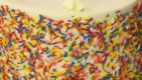 Rainbow sprinkles confetti cake