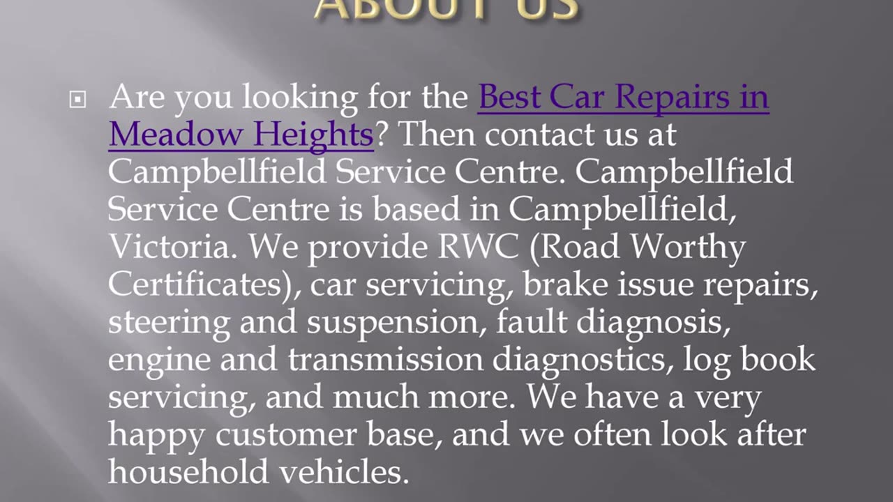 Best Car Repairs in Meadow Heights