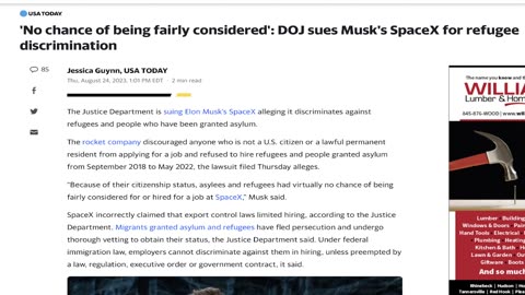 Biden Admin Sues SpaceX For Not Hiring Migrants?