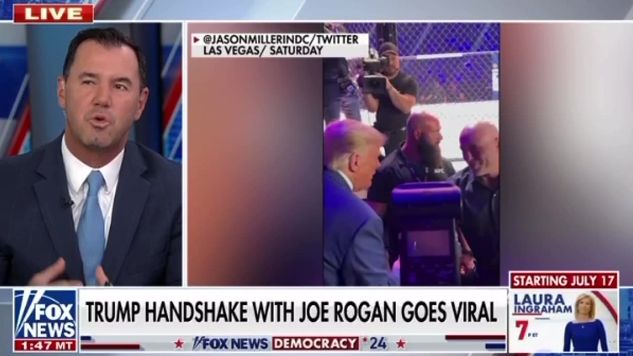 Joe Concha on the Trump/Rogan handshake - Two rebels right there