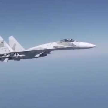 Russian Aerospace Forces Su-27 interception of US Air Force B-52 bombers over the Black Sea