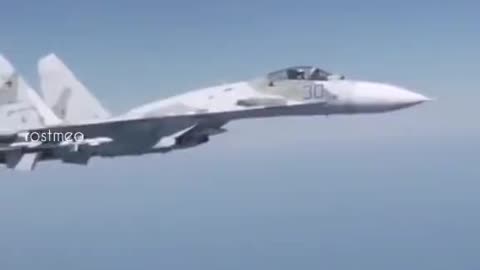 Russian Aerospace Forces Su-27 interception of US Air Force B-52 bombers over the Black Sea