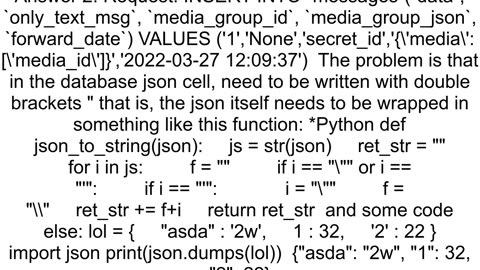 Unknown error 3140 Invalid JSON text quotInvalid valuequot at position 0 but for a NULL column