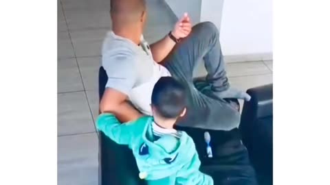 Funny video dad and son || son kick the phone|| phone is gone