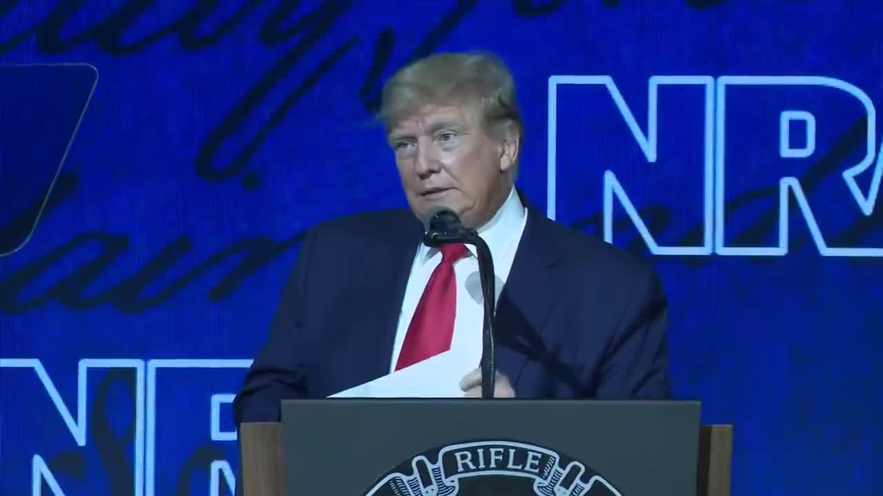 Former President Donald Trump speaks at NRA Convention in Houston