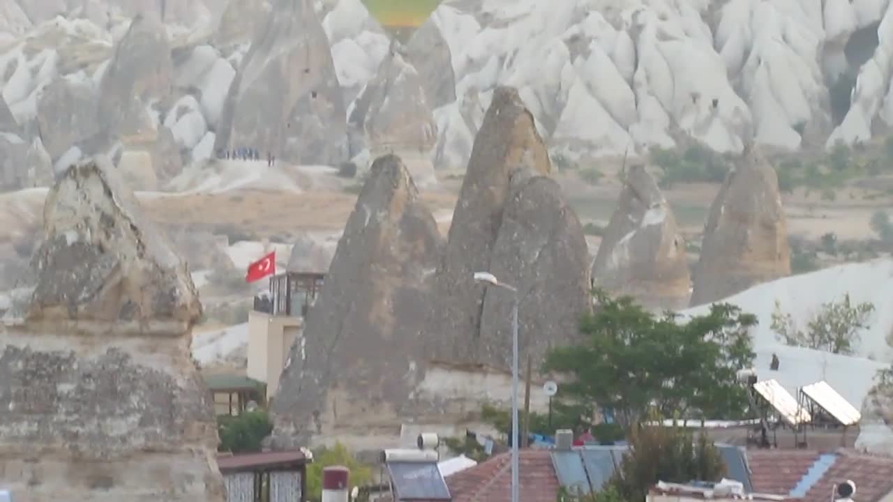 The Goreme valley from a hot air balloon (Cappadocia, Turkey)