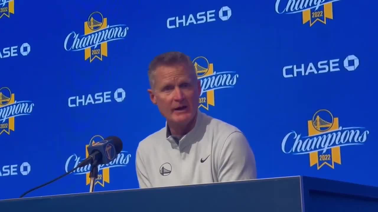 Steve Kerr on Draymond Green “He looks lean and strong and he’s playing at a really high level.”