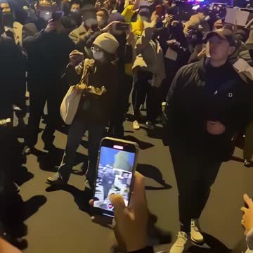 Protesters In China Who Were On Their Way To Tiananmen Square Chant We Want Liberal Democracy