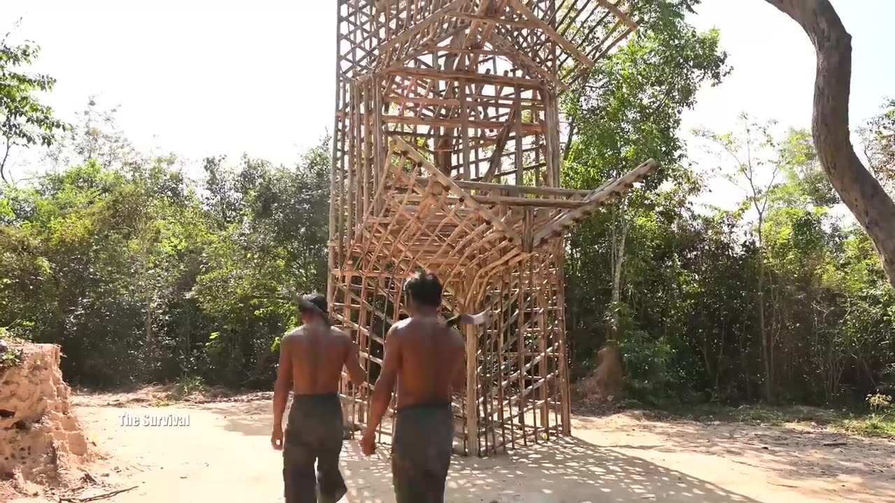Build Temple Bamboo House With Swimming Pools [Full Video] (NO TOOLS)