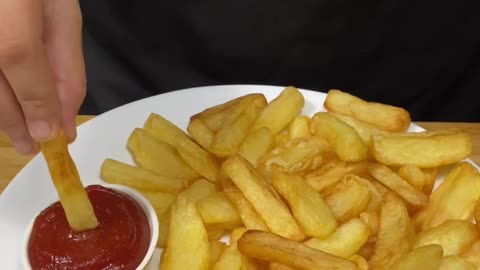 French fries with tomato ketchup 😋😋