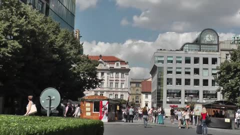 Visit of Wenceslas Square In Prague Czech Republic Vaclavske Namestí