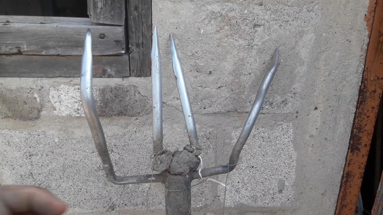 Plant roots bent metal forks