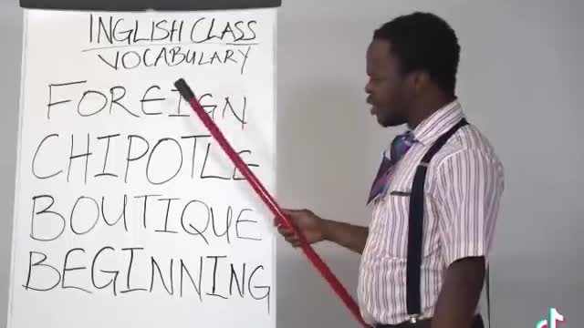 TikTok english class vocabulary