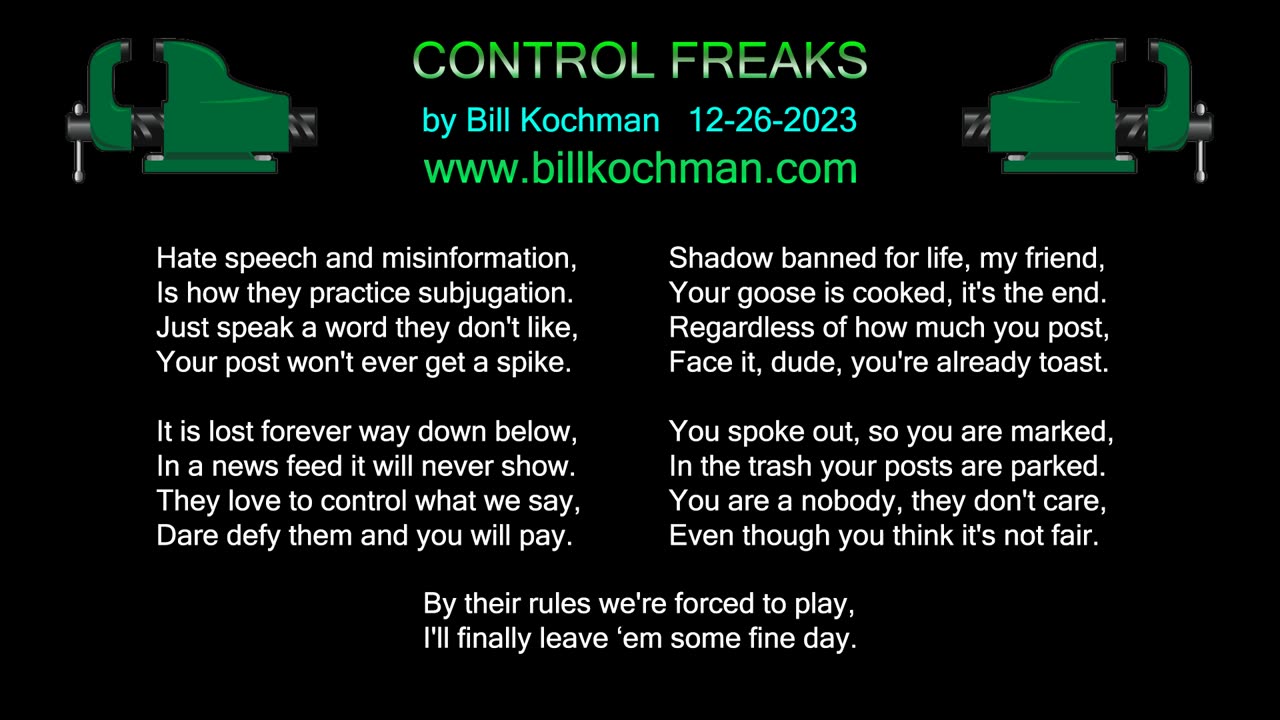 Control Freaks -- a song by Bill Kochman.