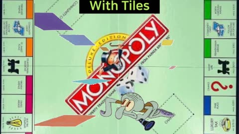 Squidward Is Playing With Tiles On A Monopoly Board