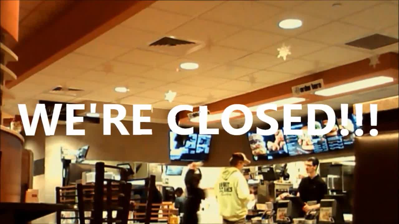 WE'RE CLOSED! WE'RE CLOSED FOREVER! WE'RE CLOSED!