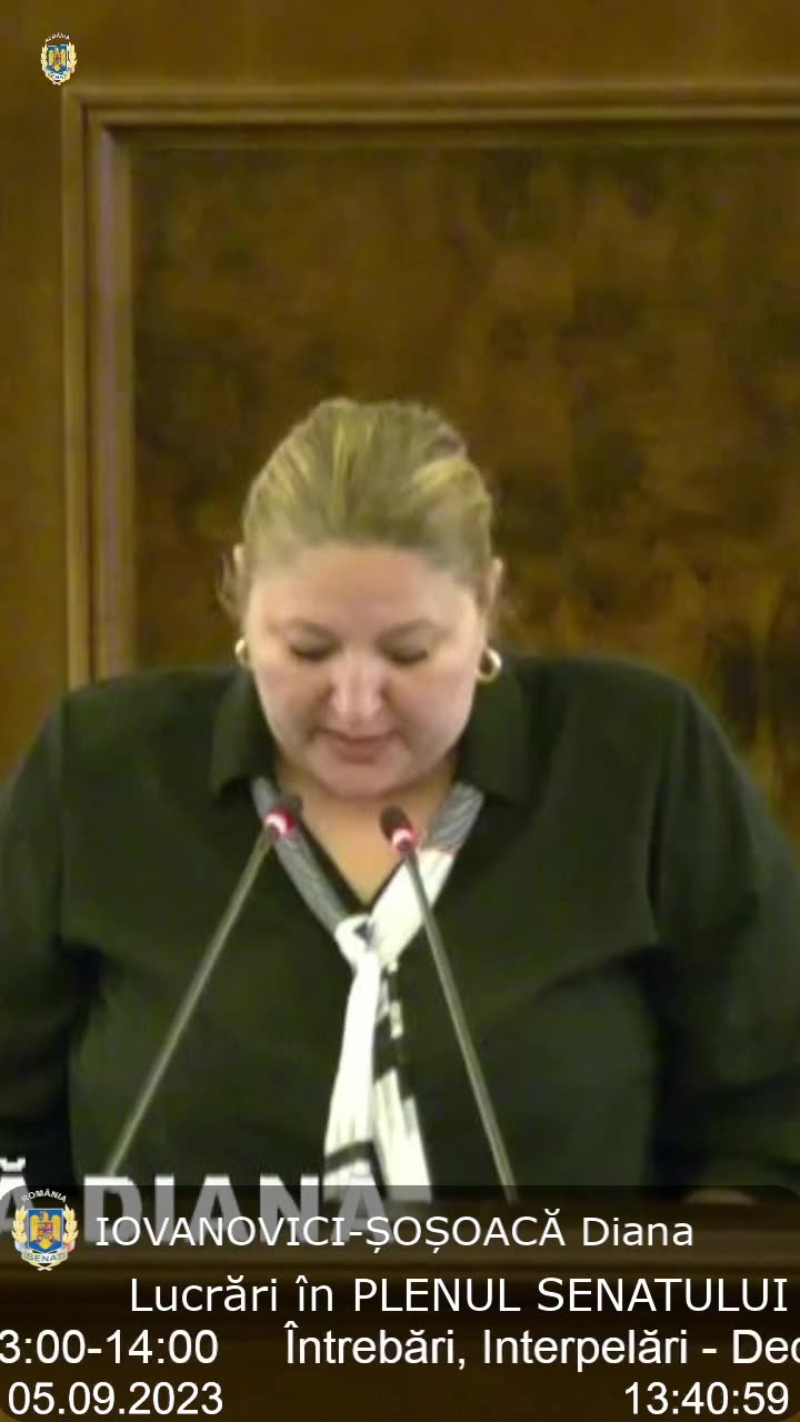 2023 09 05 - Diana Iovanovici-Șoșoacă interpelare în Parlamentul României 1