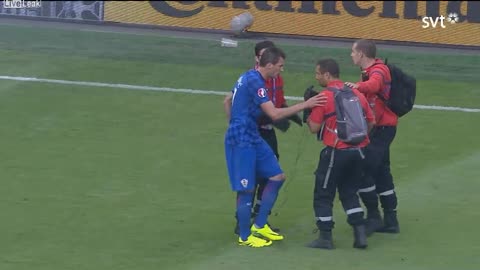 Flares and explosion during Croatia vs Czech Republic EURO 2016