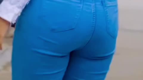 Sexy girl ass | tight blue jeans | teen baby bold body