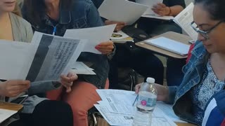 Restaurant role play during English seminar