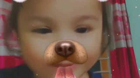 Cute little girl acting like a puppy