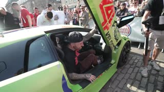 MY LAMBORGHINI SVJ F1 EXHAUST SHUTS DOWN EDINBURGH - GUMBALL 3000