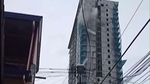 Moment crane snaps after powerful quake