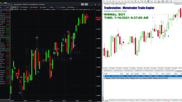 TradeStation - Metatrader Trade Copier Bridge Copies Trade Orders in Real Time