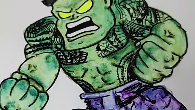 Sumoan HULK! Marvel mash-up art time-lapse