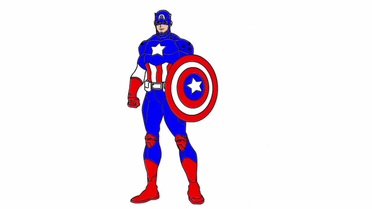 How to Draw Captain America Easy Step by Step and Coloring