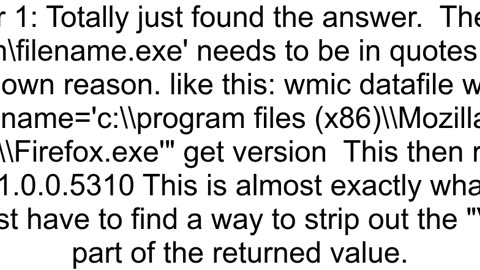 Powershell WMIC Datafile Invalid Query
