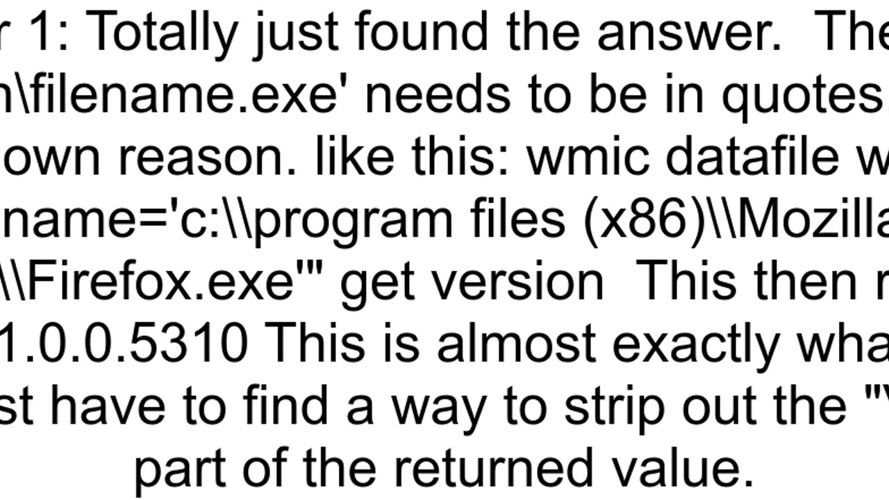 Powershell WMIC Datafile Invalid Query