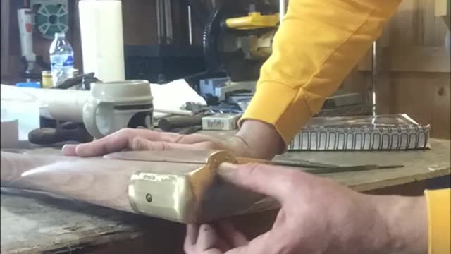 Hand fitting brass to the stock