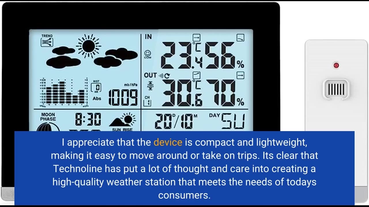 Technoline edel und modern die WS6762 moderne Wetterstation, schwarz Hochglanz