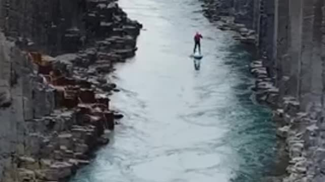 Amazing scenery paddle boarding