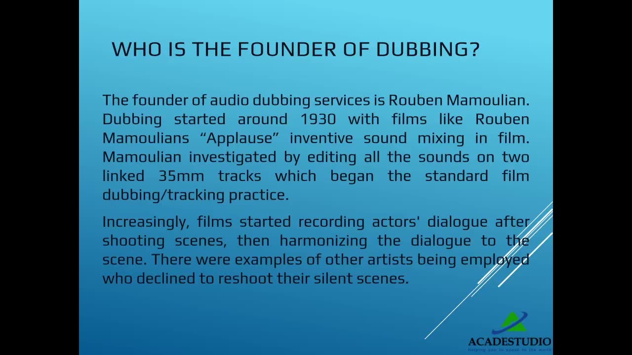 What are audio dubbing services?