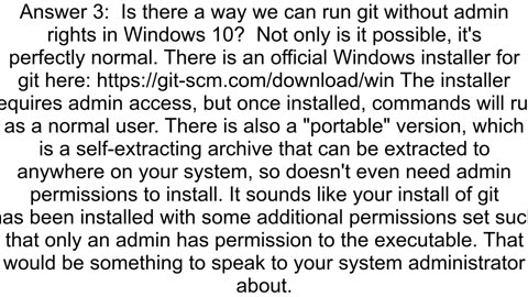 Git without Admin rights Windows 10