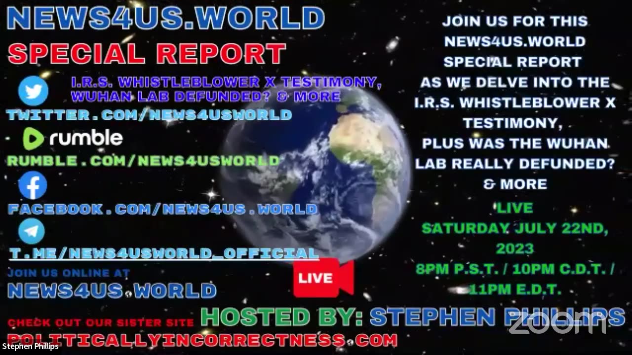 NEWS4US.WORLD Special Report - I.R.S. Whistleblower X Testimony, Wuhan Lab Defunded? & More