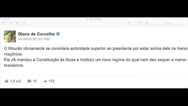 Olavo de Carvalho Confessou que Jair Bolsonaro é Maçom