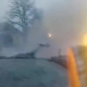 Ukrainian BMP Filling Occupied Buildings With Lead