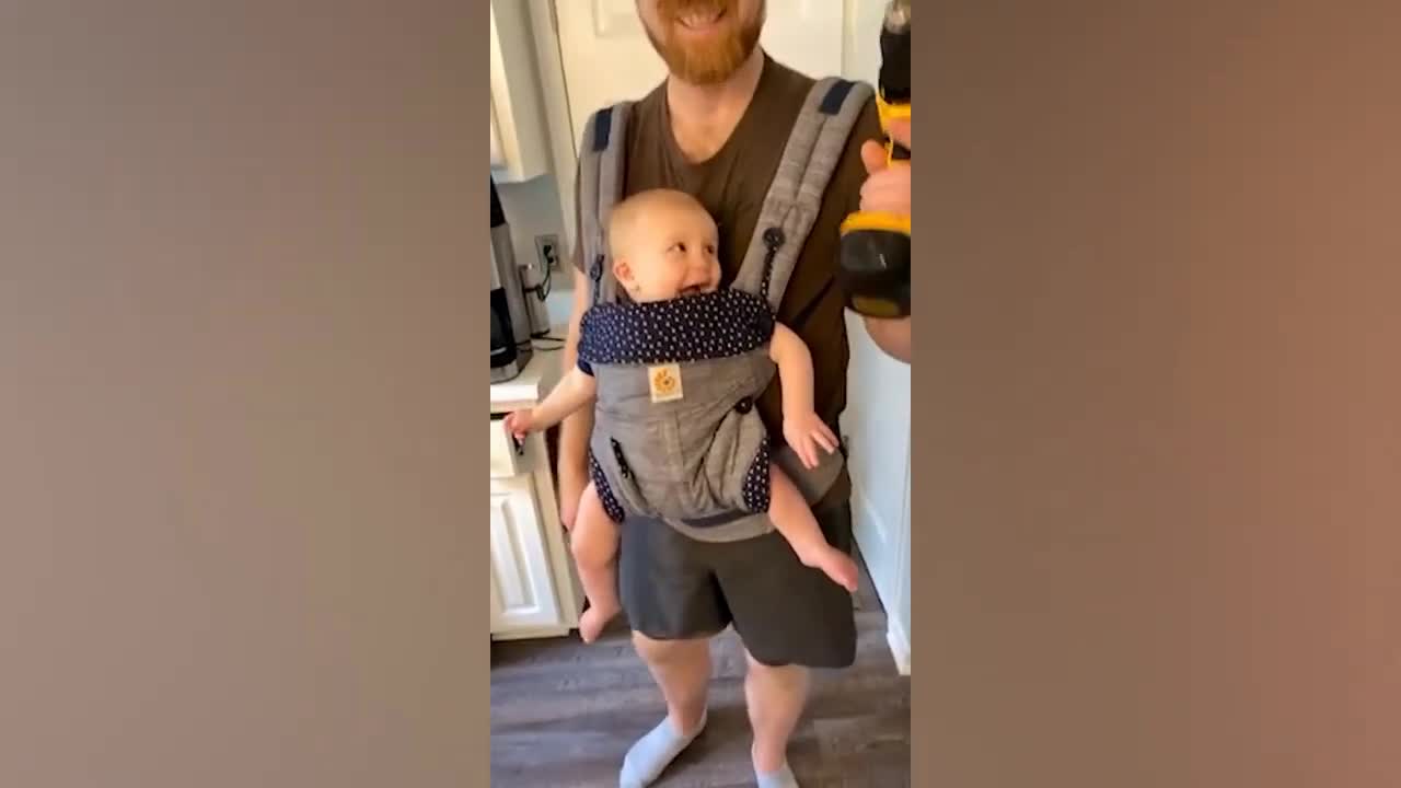 Funny Baby Moment : Happy Baby and Daddy Will Make You Laugh Hard-15