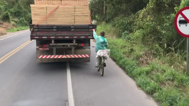 Cyclist Gets a Speed Boost