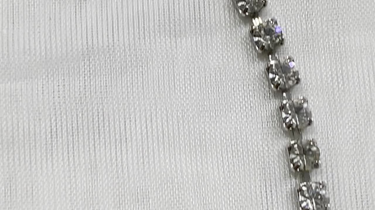 Rhodium Plated Jewelry Set with Necklace & Earrings. Made with Austrian Crystal