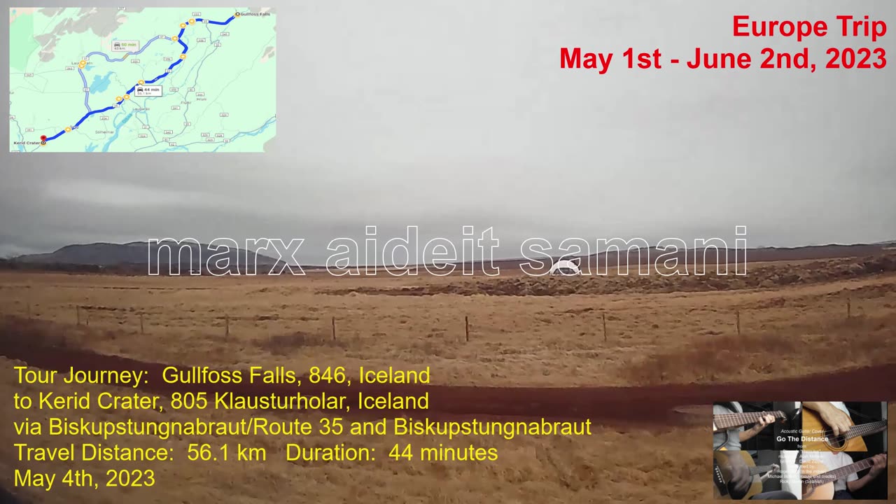 May 4th, 2023 Gullfoss Falls, 846, Iceland to Kerið crater, 805 Klausturholar, Iceland