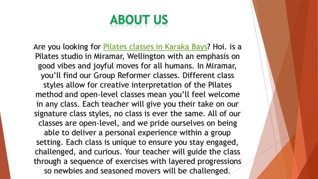 Are you looking for Pilates classes in Karaka Bays?