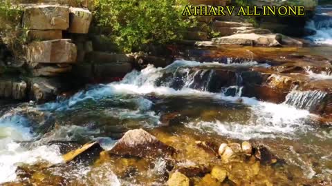 a 4K waterfall video with soothing soundtrack