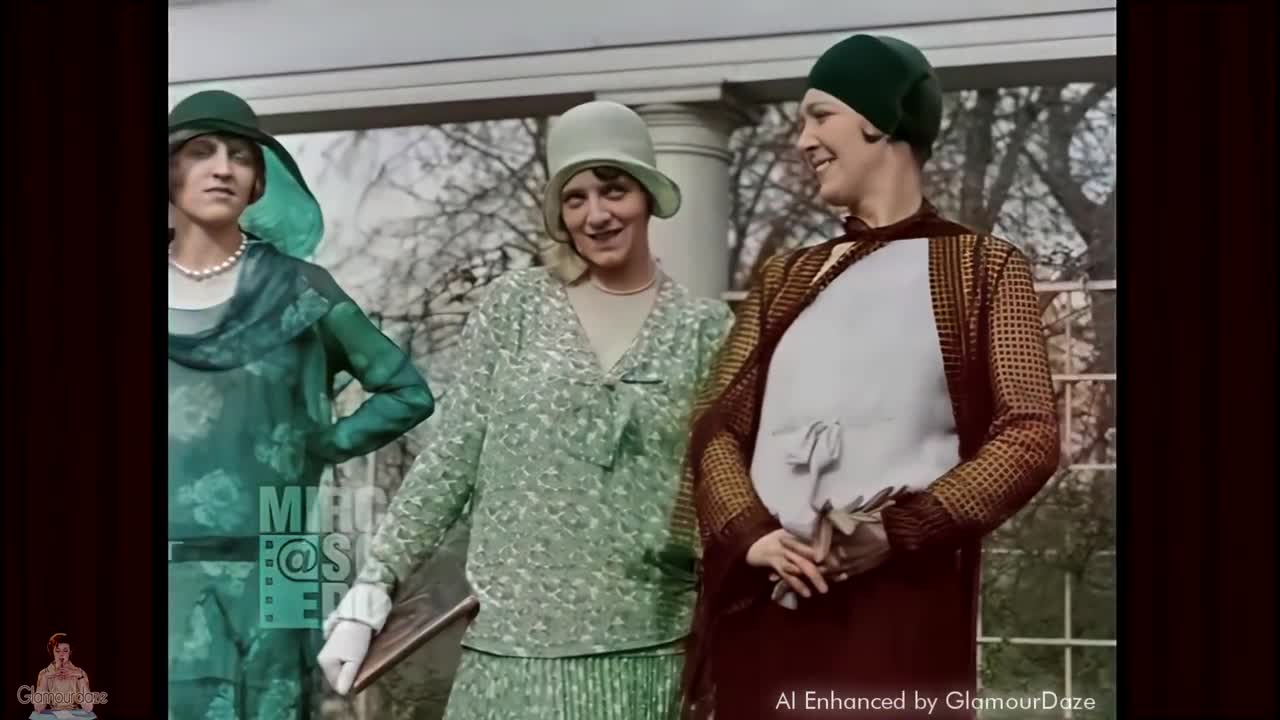 Meet these Real Flappers 1929 in AI Restored Colorized Film