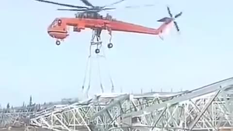 Installing a High Voltage Transmission tower by helicopter 😯😯