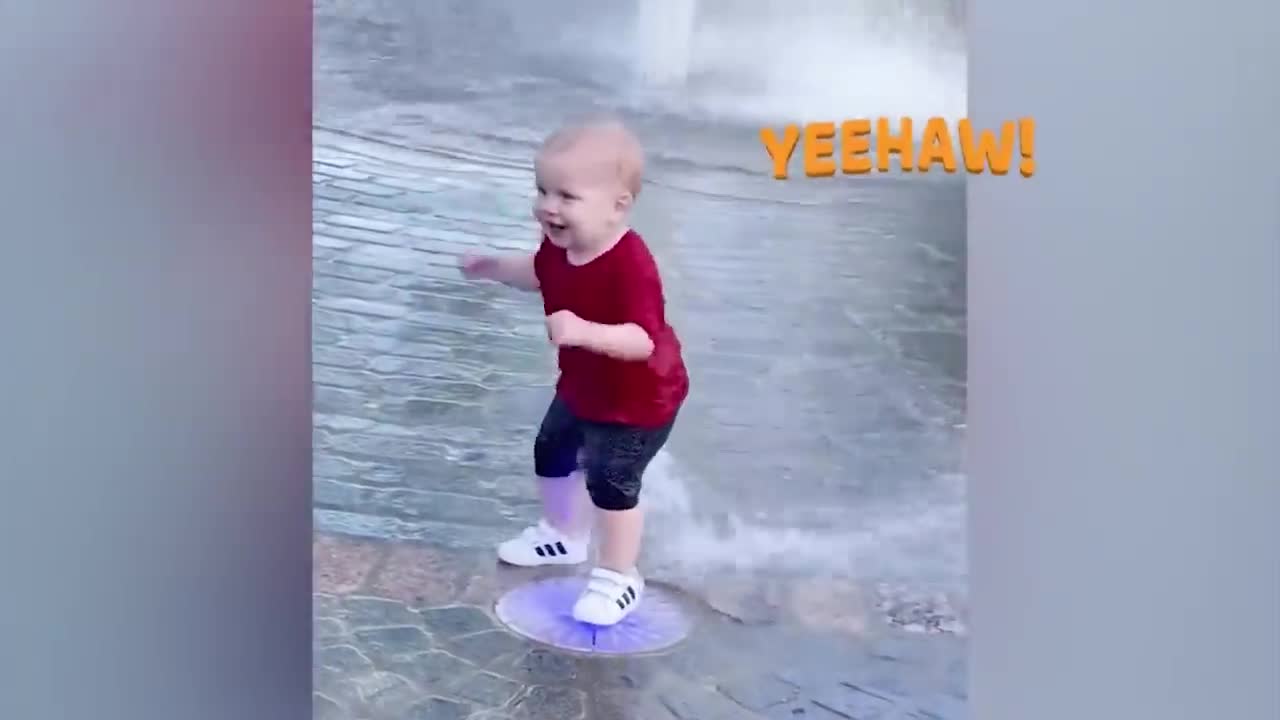 Funny baby video. Baby play with water. Baby fun to each other. Child funny video.