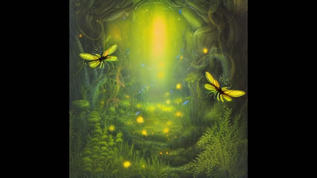 Fairy tale , fire flies , ai generated images